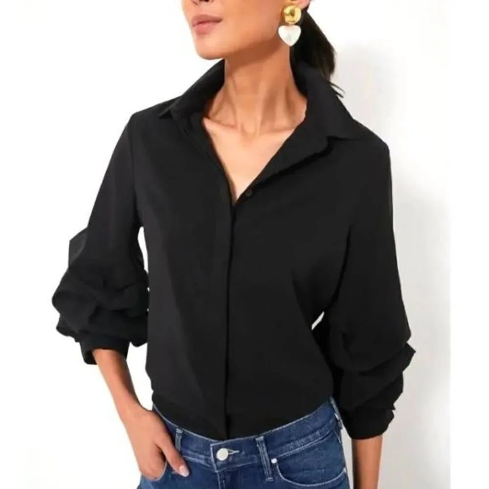 Tuckernuck Pomander Place Black Alessia Top sz XXXL
